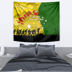 Australia Cricket ANZAC Day 2024 Tapestry Australian Army Camouflage With Poppies