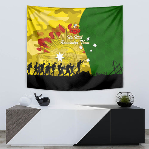Australia Cricket ANZAC Day 2024 Tapestry Australian Army Camouflage With Poppies