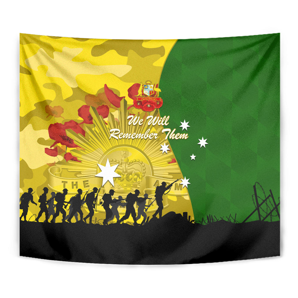Australia Cricket ANZAC Day 2024 Tapestry Australian Army Camouflage With Poppies