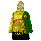 Australia Cricket ANZAC Day 2024 Wearable Blanket Hoodie Australian Army Camouflage With Poppies