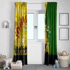 Australia Cricket ANZAC Day 2024 Window Curtain Australian Army Camouflage With Poppies