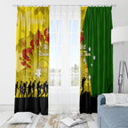 Australia Cricket ANZAC Day 2024 Window Curtain Australian Army Camouflage With Poppies