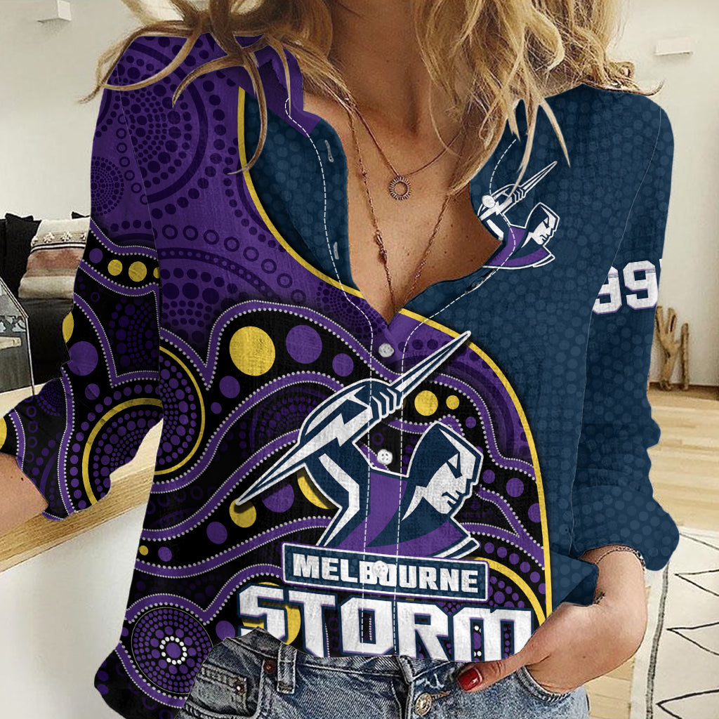 Storm Rugby Women Casual Shirt Est 1997 Indigenous Art LT14
