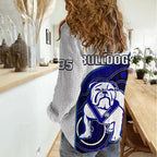 Bulldogs Rugby Women Casual Shirt Go Doggies Indigenous Art LT14