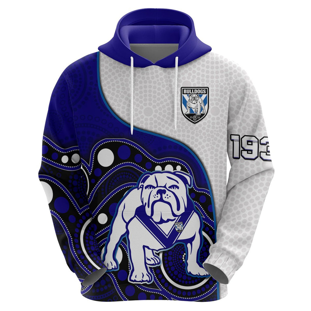custom-text-and-number-bulldogs-rugby-hoodie-go-doggies-indigenous-art