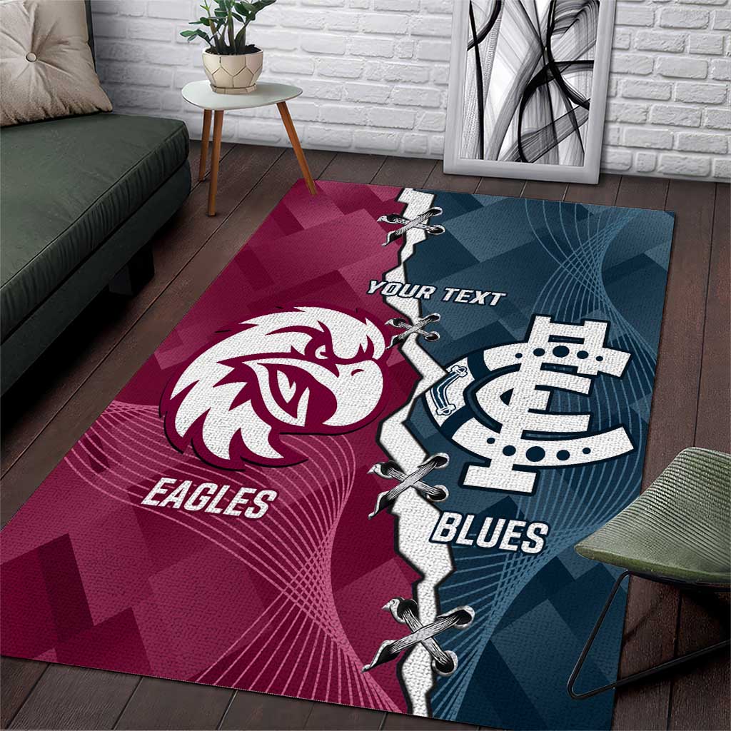 Personalised NRL Eagles and AFL Blues Area Rug Dynamic Style