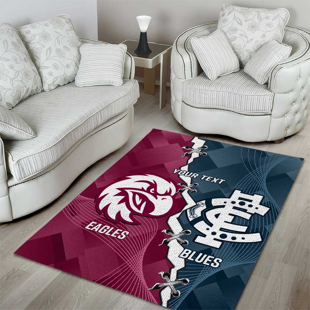 Personalised NRL Eagles and AFL Blues Area Rug Dynamic Style
