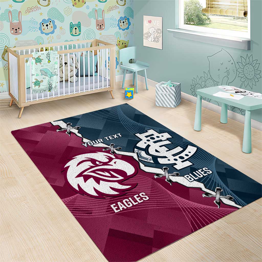 Personalised NRL Eagles and AFL Blues Area Rug Dynamic Style