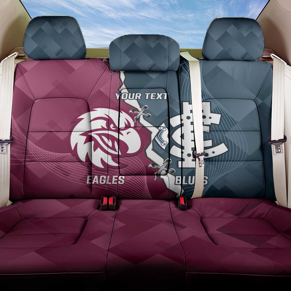 Personalised NRL Eagles and AFL Blues Back Car Seat Cover Dynamic Style