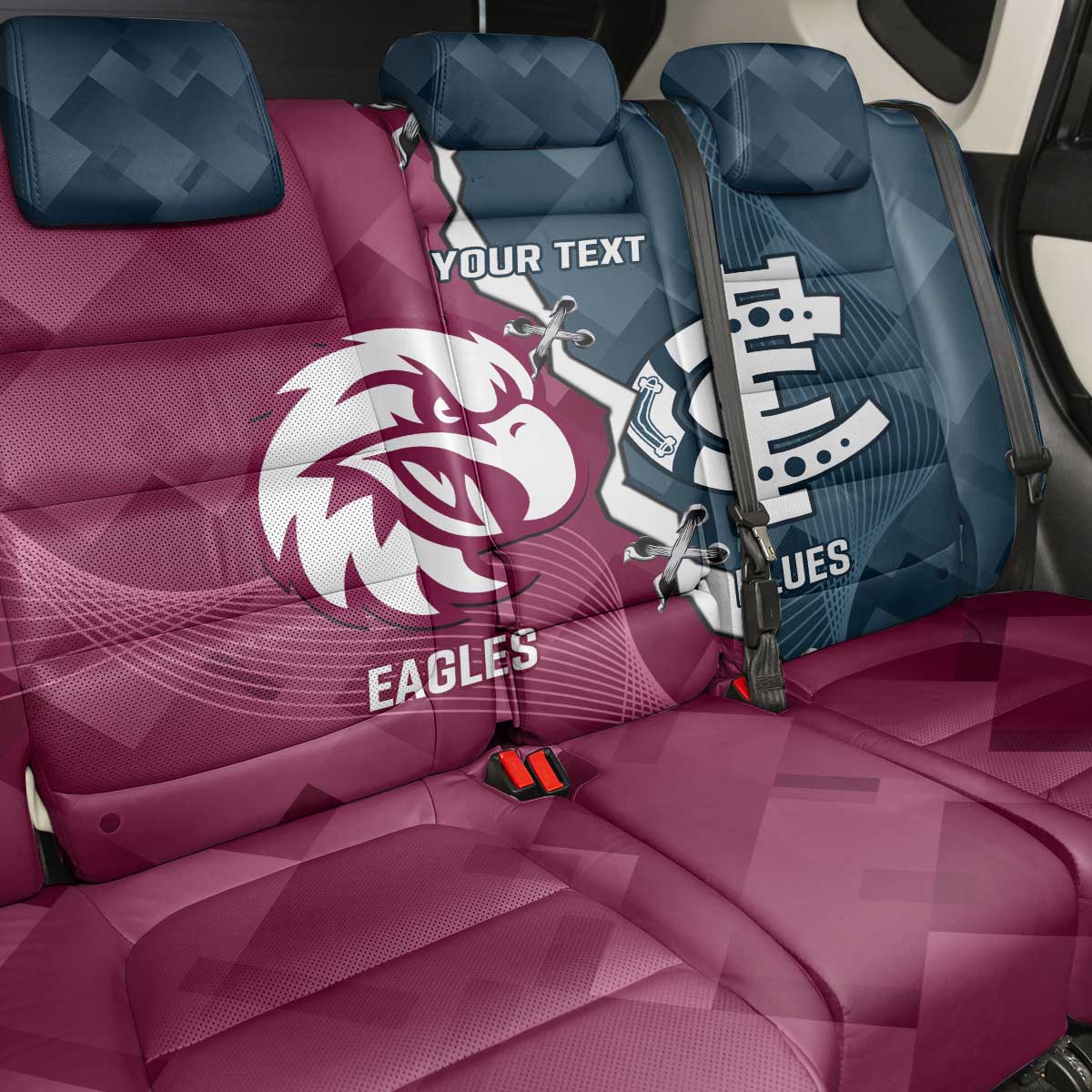 Personalised NRL Eagles and AFL Blues Back Car Seat Cover Dynamic Style