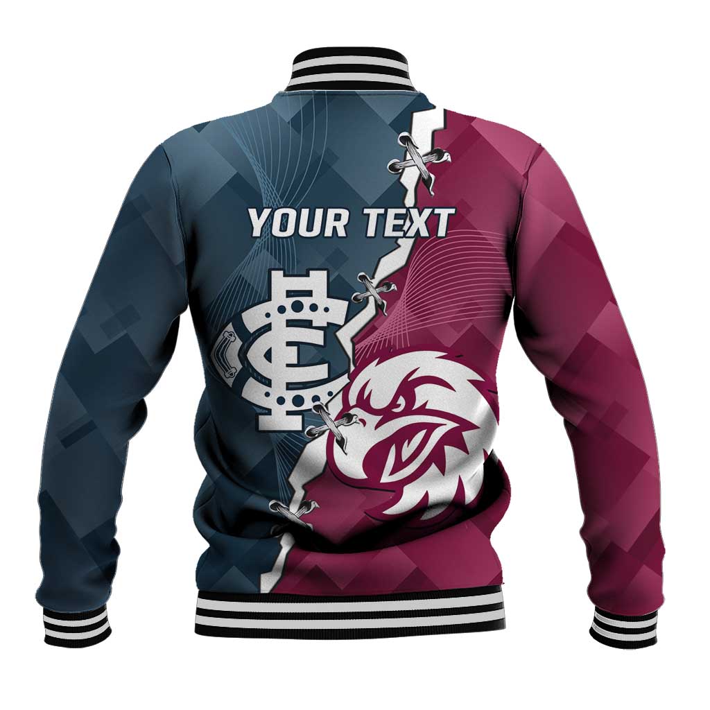Personalised NRL Eagles and AFL Blues Baseball Jacket Dynamic Style