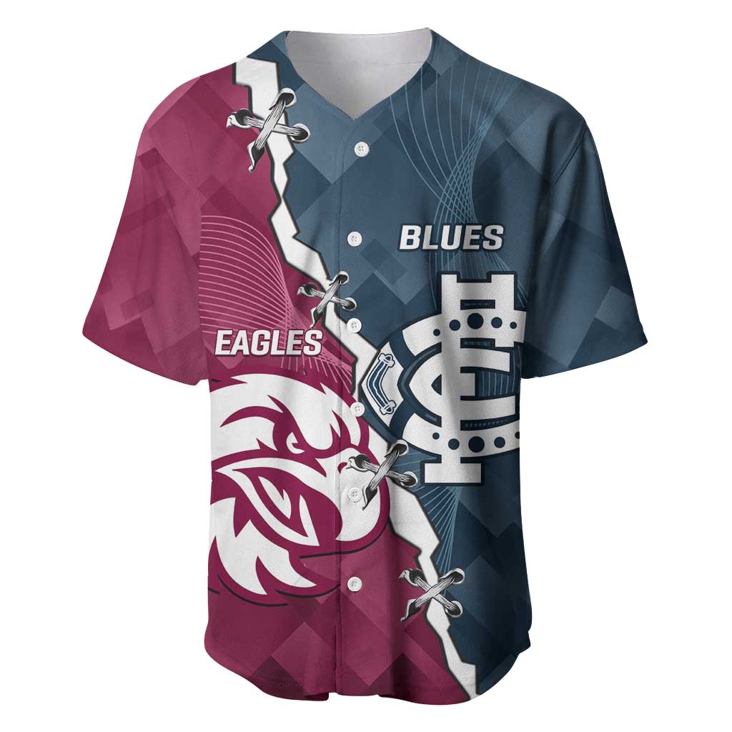 Personalised NRL Eagles and AFL Blues Baseball Jersey Dynamic Style