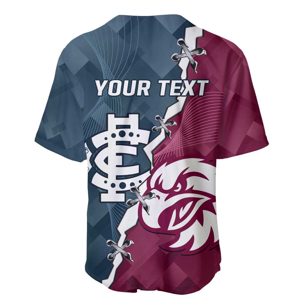 Personalised NRL Eagles and AFL Blues Baseball Jersey Dynamic Style