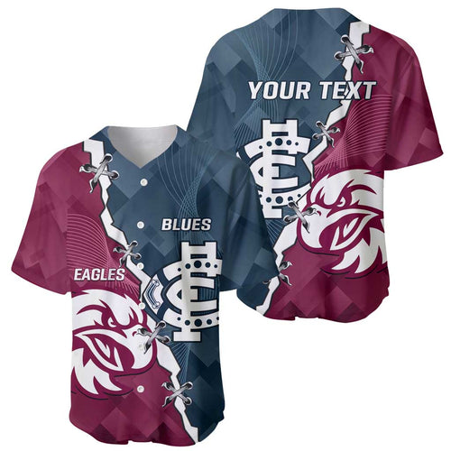Personalised NRL Eagles and AFL Blues Baseball Jersey Dynamic Style
