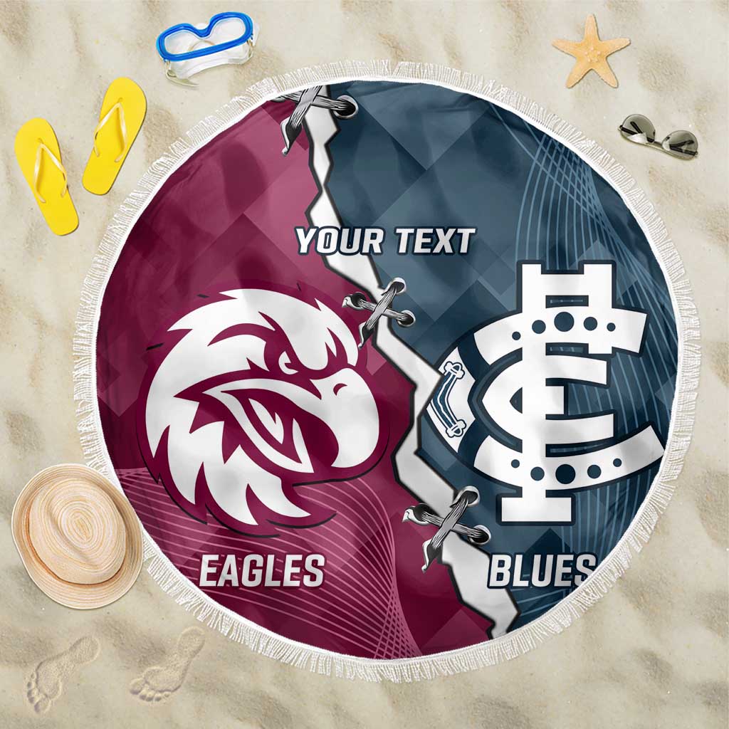 Personalised NRL Eagles and AFL Blues Beach Blanket Dynamic Style