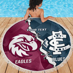 Personalised NRL Eagles and AFL Blues Beach Blanket Dynamic Style