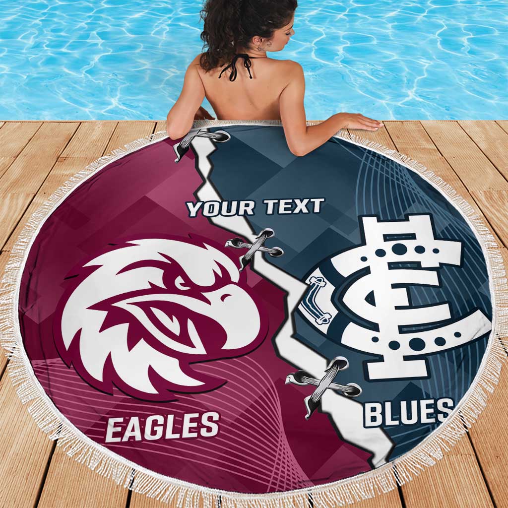 Personalised NRL Eagles and AFL Blues Beach Blanket Dynamic Style