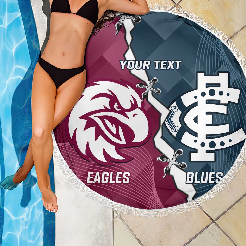 Personalised NRL Eagles and AFL Blues Beach Blanket Dynamic Style