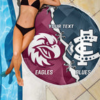 Personalised NRL Eagles and AFL Blues Beach Blanket Dynamic Style