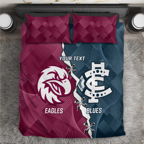Personalised NRL Eagles and AFL Blues Bedding Set Dynamic Style