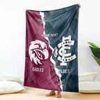 Personalised NRL Eagles and AFL Blues Blanket Dynamic Style