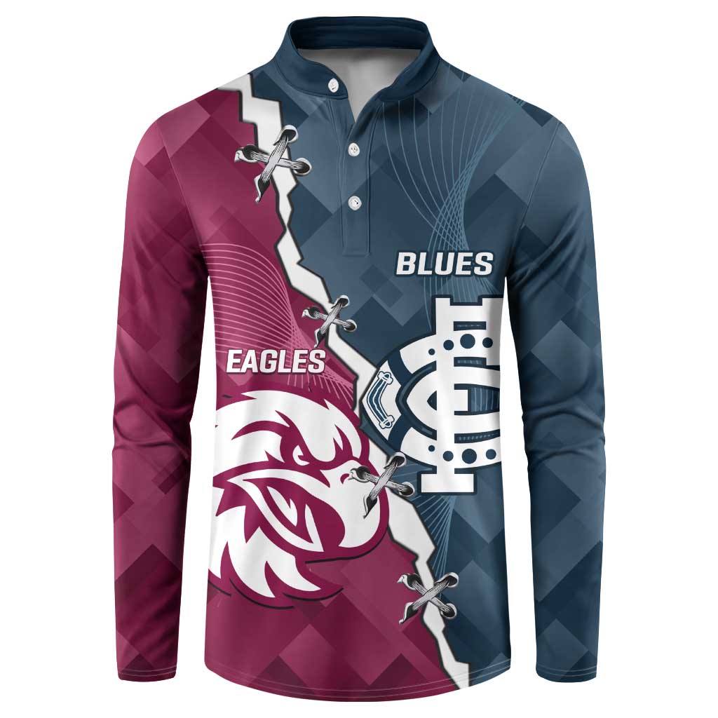 Personalised NRL Eagles and AFL Blues Button Sweatshirt Dynamic Style