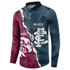 Personalised NRL Eagles and AFL Blues Button Sweatshirt Dynamic Style