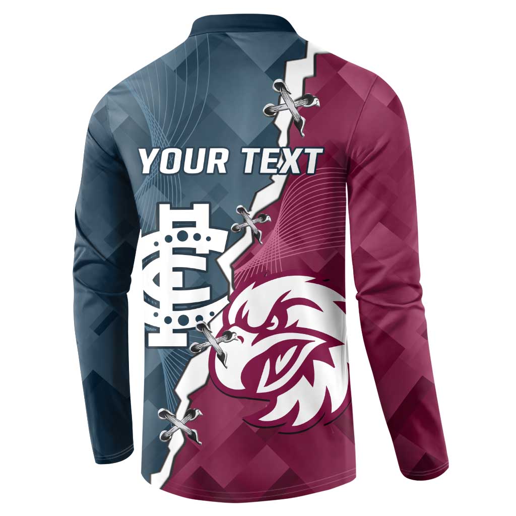 Personalised NRL Eagles and AFL Blues Button Sweatshirt Dynamic Style