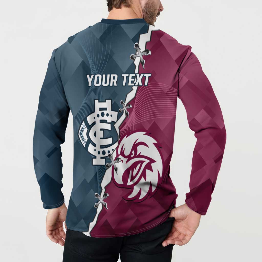 Personalised NRL Eagles and AFL Blues Button Sweatshirt Dynamic Style