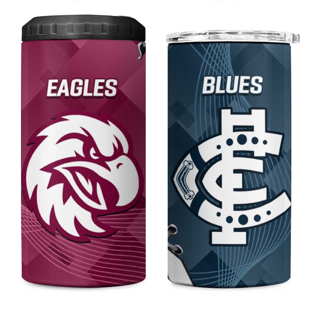 NRL Eagles and AFL Blues 4 in 1 Can Cooler Tumbler Dynamic Style