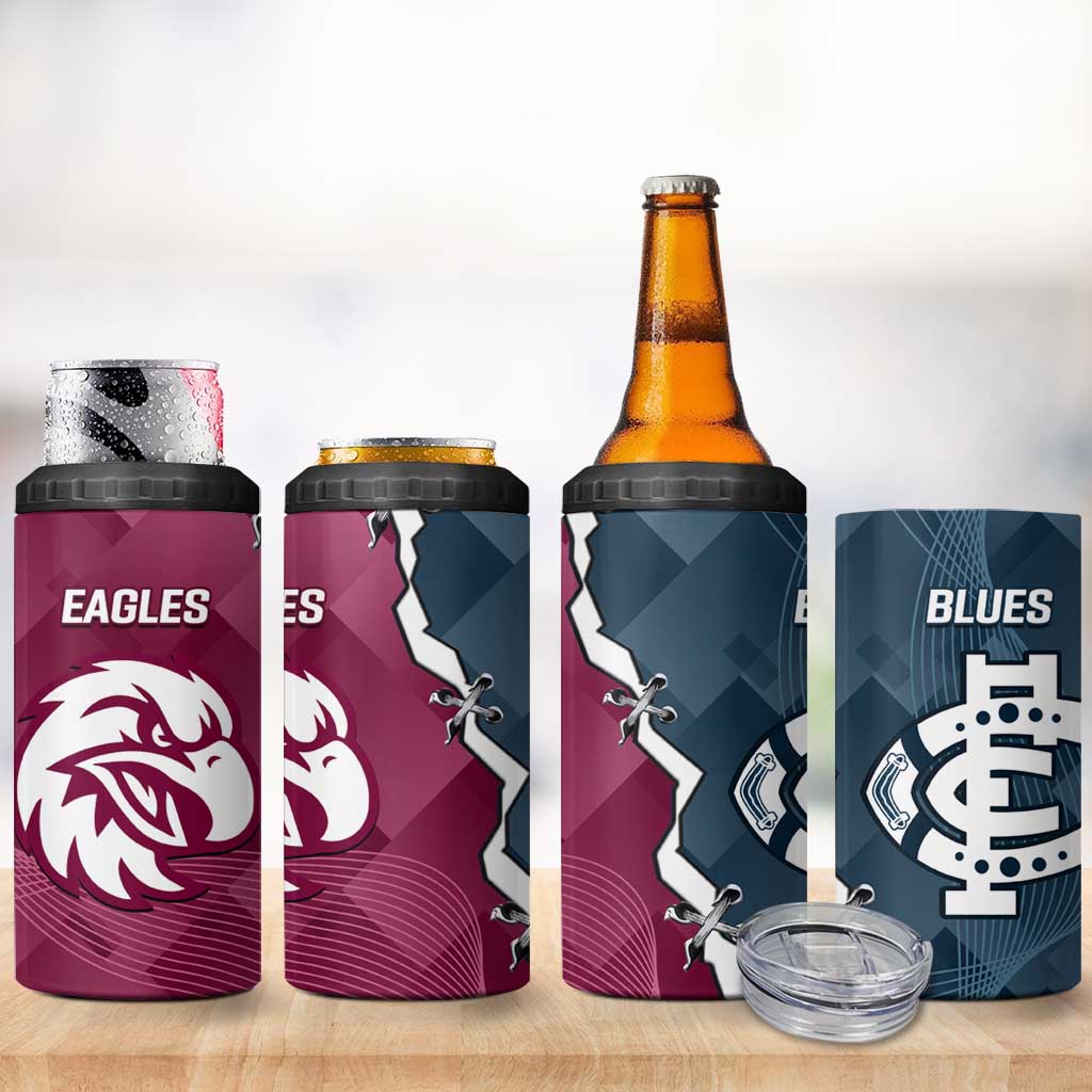 NRL Eagles and AFL Blues 4 in 1 Can Cooler Tumbler Dynamic Style