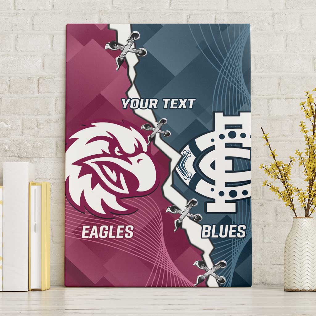 Personalised NRL Eagles and AFL Blues Canvas Wall Art Dynamic Style