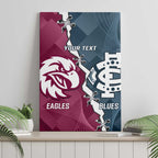Personalised NRL Eagles and AFL Blues Canvas Wall Art Dynamic Style