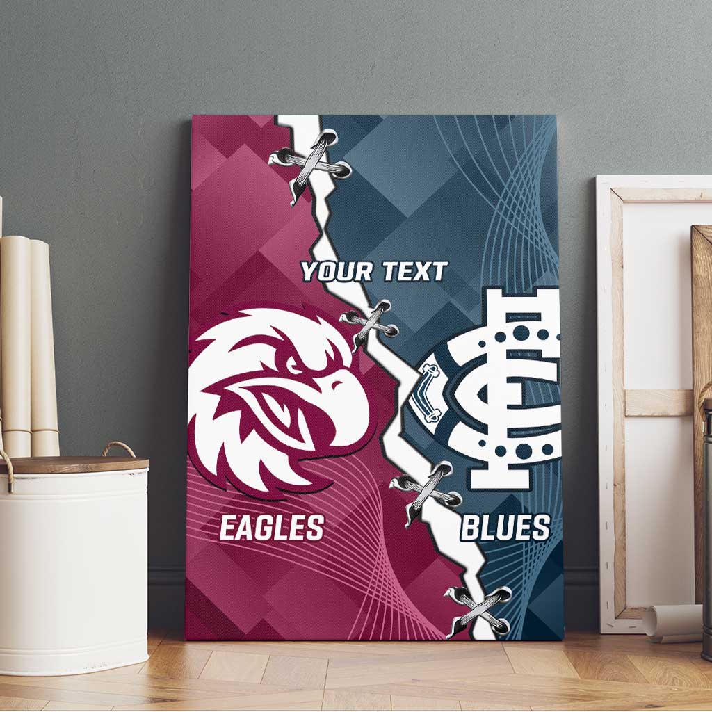 Personalised NRL Eagles and AFL Blues Canvas Wall Art Dynamic Style