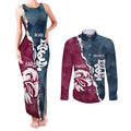 Personalised NRL Eagles and AFL Blues Couples Matching Tank Maxi Dress and Long Sleeve Button Shirt Dynamic Style