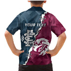 Personalised NRL Eagles and AFL Blues Family Matching Mermaid Dress and Hawaiian Shirt Dynamic Style