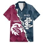 Personalised NRL Eagles and AFL Blues Family Matching Mermaid Dress and Hawaiian Shirt Dynamic Style