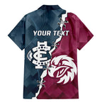 Personalised NRL Eagles and AFL Blues Family Matching Mermaid Dress and Hawaiian Shirt Dynamic Style