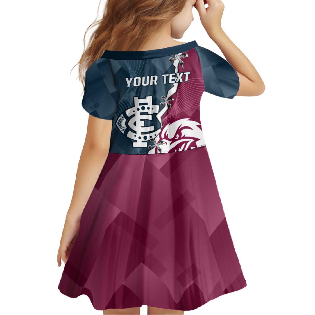 Personalised NRL Eagles and AFL Blues Family Matching Off Shoulder Maxi Dress and Hawaiian Shirt Dynamic Style