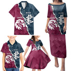 Personalised NRL Eagles and AFL Blues Family Matching Puletasi and Hawaiian Shirt Dynamic Style