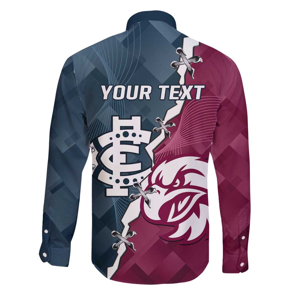 Personalised NRL Eagles and AFL Blues Family Matching Puletasi and Hawaiian Shirt Dynamic Style