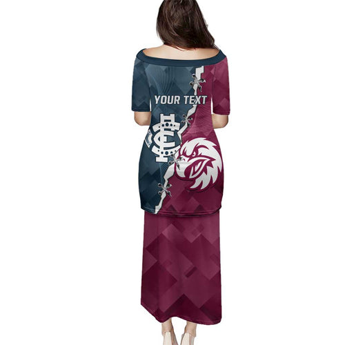 Personalised NRL Eagles and AFL Blues Family Matching Puletasi and Hawaiian Shirt Dynamic Style