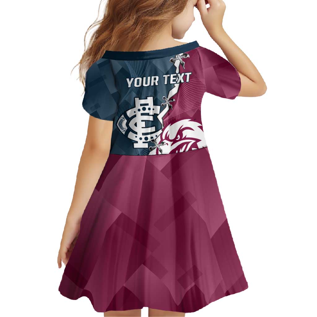 Personalised NRL Eagles and AFL Blues Family Matching Tank Maxi Dress and Hawaiian Shirt Dynamic Style