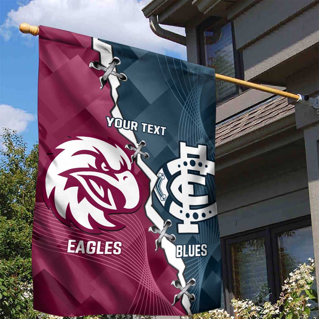 Personalised NRL Eagles and AFL Blues Garden Flag Dynamic Style