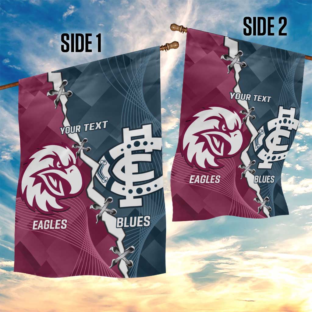 Personalised NRL Eagles and AFL Blues Garden Flag Dynamic Style
