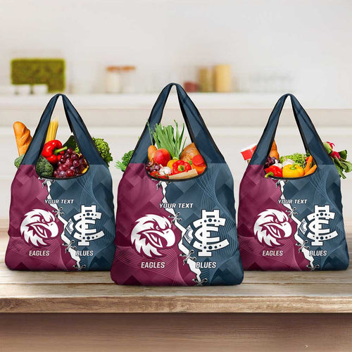 Personalised NRL Eagles and AFL Blues Grocery Bag Dynamic Style
