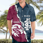 Personalised NRL Eagles and AFL Blues Hawaiian Shirt Dynamic Style