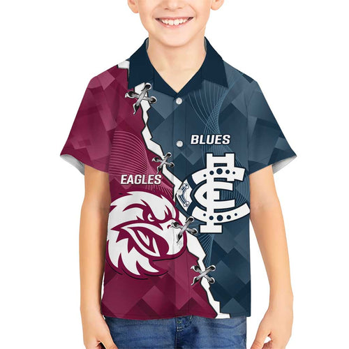 Personalised NRL Eagles and AFL Blues Hawaiian Shirt Dynamic Style