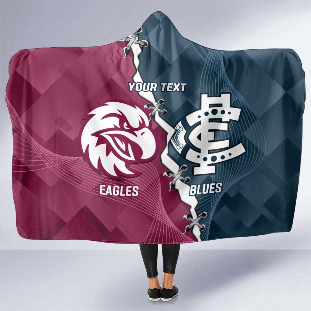 Personalised NRL Eagles and AFL Blues Hooded Blanket Dynamic Style