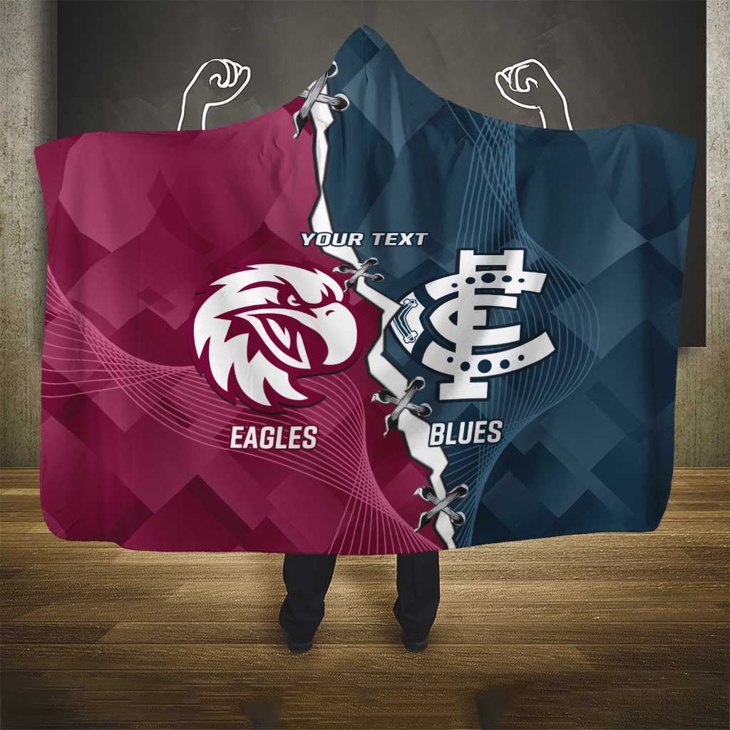 Personalised NRL Eagles and AFL Blues Hooded Blanket Dynamic Style